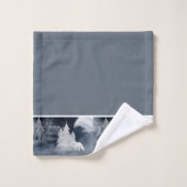 Scène hivernale sombre classique avec renard Noël (Gant de toilette)