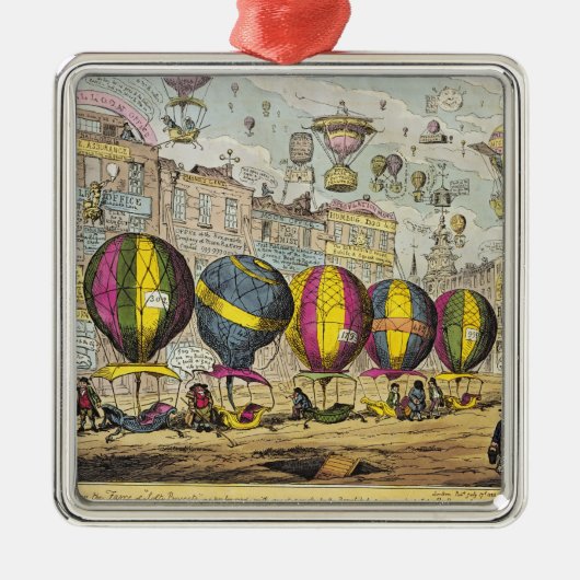Scène in de Farce 'Lofty Prospects' Metalen Ornament (Voorkant)
