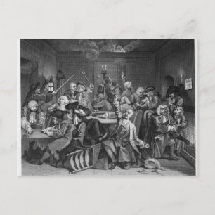 Scène in een gaminghuis briefkaart