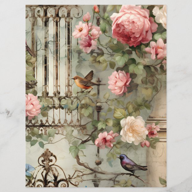 Scène Jardin Serene Victorian Scène Papier à papie (Devant)