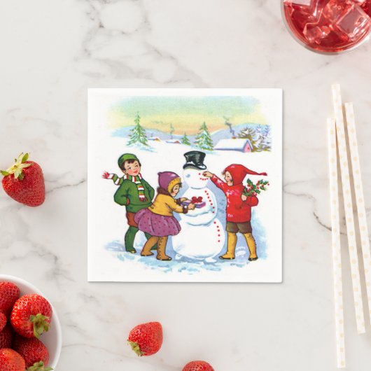 scene Kerst Vakantie papier servetten (Insitu)