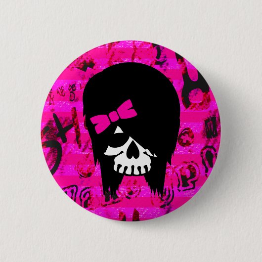 Scène meisje schedel Button (Voorkant)