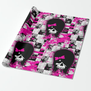 Scène Meisje Schedel Wrapping Paper Cadeaupapier