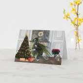 Scène met kerstboomstructuur kaart (Gele Bloem)