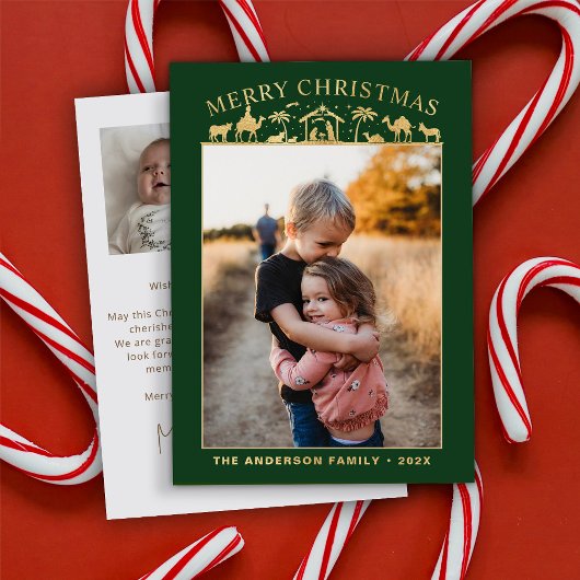 Scène Nativité Bébé Jésus Christ Vacances Gold Foi