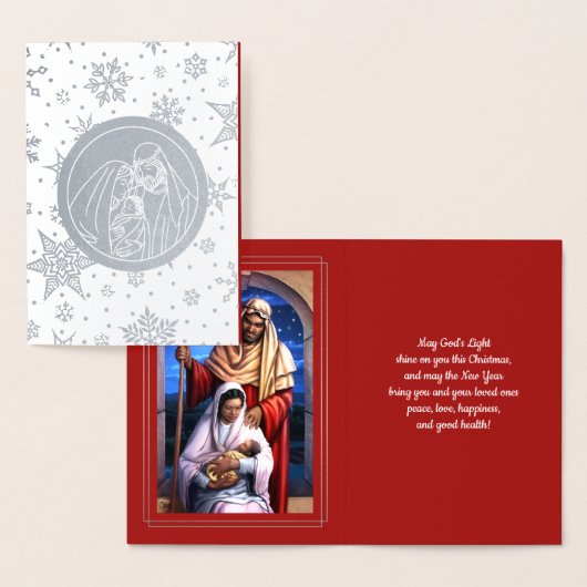 Scène Nativité Luxe Véritable Foil Cartes de Noël (Affichage)