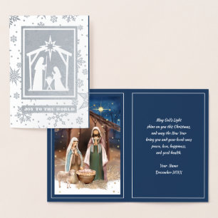 Scène Nativité Luxe Véritable Foil Cartes de Noël