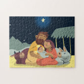 Scène Nativité Puzzle de Noël (Horizontal)