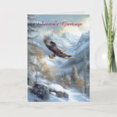 Scène Neige Avec Carte De Noël Aigle (Devant)