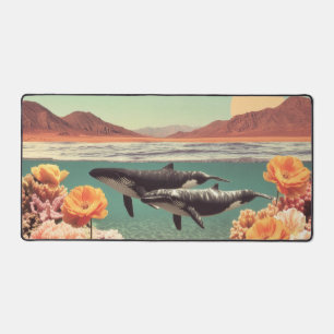 Scène océanique surréaliste avec des baleines et d