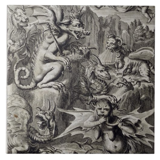 Scene of Hell, illustratie uit boek 1 Deel 3 Cha Tegeltje (Voorkant)