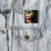 Scene of Love, The Gallant Conversation Vierkante Button 5,1 Cm (In situ)