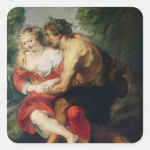 Scene of Love, The Gallant Conversation Vierkante Sticker