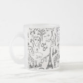Scène Paris Rue - Mug de dessin en noir et blanc (Gauche)