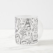 Scène Paris Rue - Mug de dessin en noir et blanc (Devant droit)