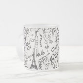Scène Paris Rue - Mug de dessin en noir et blanc (Devant gauche)