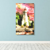 Scène phare en toile de tons roses Imprimer (Insitu (Plancher de Bois))