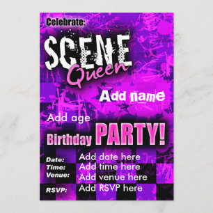 Scène Queen Anniversaire Fête Invitation