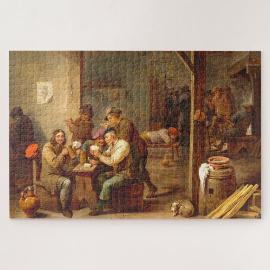 Scène Taverne, Teniers, Puzzle d'Art flamand (Horizontal)