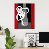 Scène théâtrale avec Poster Masque (Bureau à domicile)