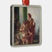 Scène uit de Commedia dell'Arte Metalen Ornament (Rechts)