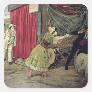 Scène uit de opera "Pagliacci" Vierkante Sticker