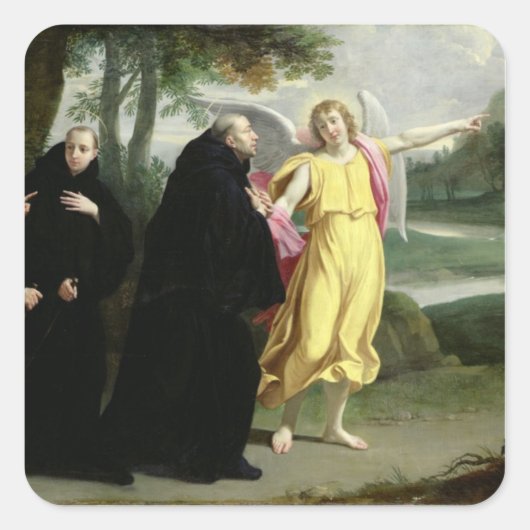 Scene uit het leven van St. Benedict Vierkante Sticker (Voorkant)