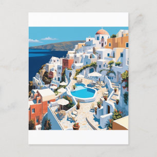 Scène uit Santorini Griekenland Briefkaart