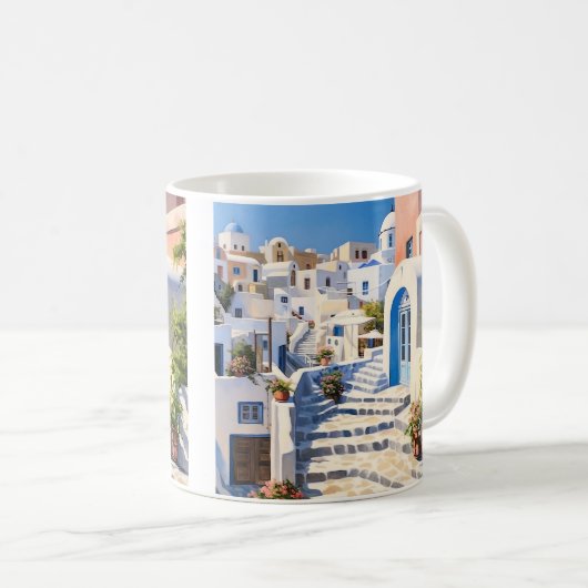 Scène uit Santorini Griekenland Koffiemok (Voorkant rechts)