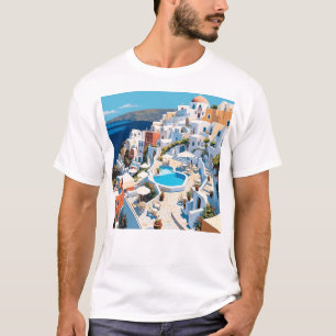 Scène uit Santorini Griekenland T-shirt