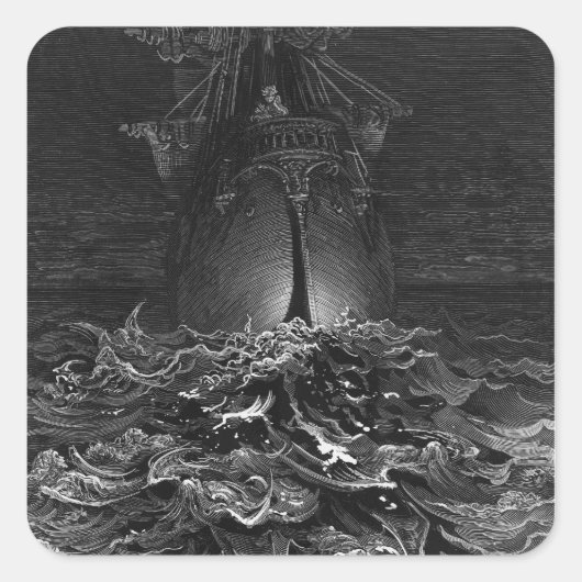 Scène uit 'The Rime of the Ancient Mariner' 2 Vierkante Sticker (Voorkant)