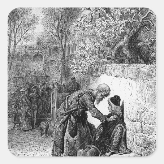 Scene uit 'The Rime of the Ancient Mariner', Vierkante Sticker (Voorkant)
