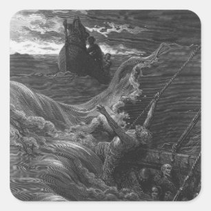 Scene uit 'The Rime of the Ancient Mariner' Vierkante Sticker