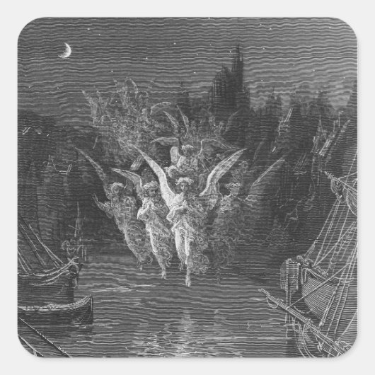 Scene uit 'The Rime of the Ancient Mariner' Vierkante Sticker (Voorkant)