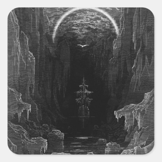 Scene uit 'The Rime of the Ancient Mariner' Vierkante Sticker (Voorkant)