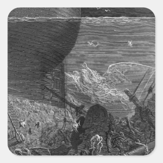 Scene uit 'The Rime of the Ancient Mariner' Vierkante Sticker (Voorkant)