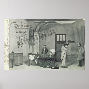 Scène uit wet IV van de opera "La Boheme" Poster