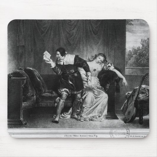 Scène van de brief van de neef muismat (Voorkant)