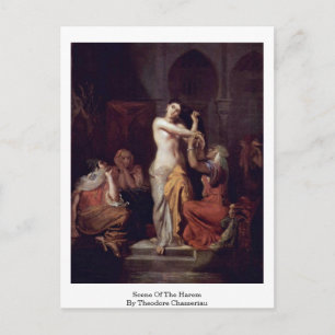 Scène van de Harem door Theodore Chasseriau Briefkaart