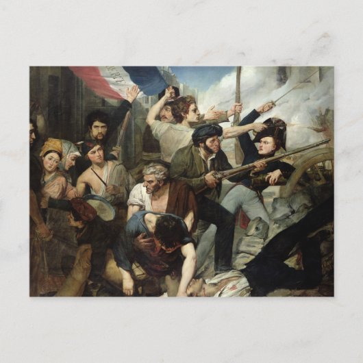 Scène van de Revolutie van 1830 Briefkaart (Voorkant)