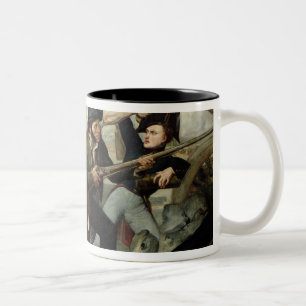 Scène van de Revolutie van 1830 Tweekleurige Koffiemok