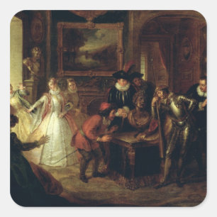 Scene van "Don Quixote de la Mancha" Vierkante Sticker