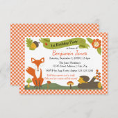 Scène Woodland - Invitation de fête d'anniversaire (Devant / Derrière)