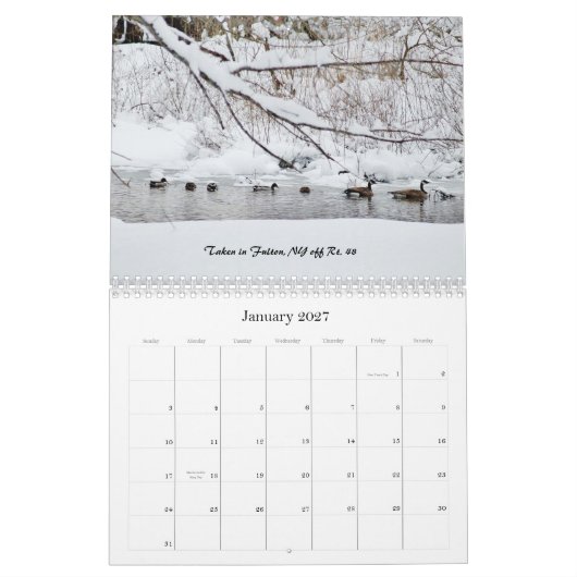 Scènes de calendrier imprimées par coutume du (Jan 2027)
