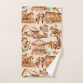 Scènes de chevaux de Ranch Western Cowgirl (Serviette à main)