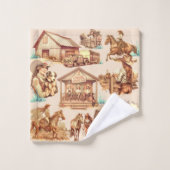 Scènes de chevaux de Ranch Western Cowgirl (Gant de toilette)