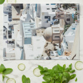 Scènes de Santorini serviette de cuisine (Plié)