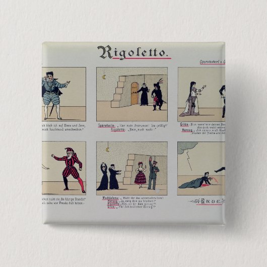 Scènes uit de opera "Rigoletto" Vierkante Button 5,1 Cm (Voorkant)