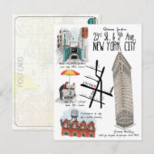 Scènes van het Briefkaart van 23e en 5e Ave New Yo (Voorkant / Achterkant)