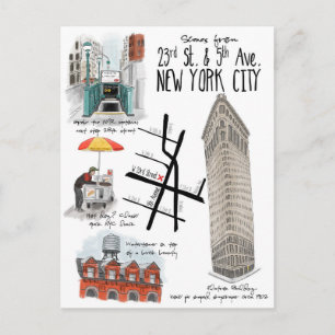 Scènes van het Briefkaart van 23e en 5e Ave New Yo